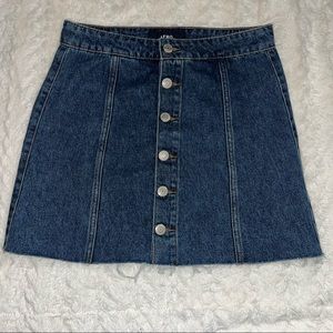 - Aero Womens button up mini Jean skirt